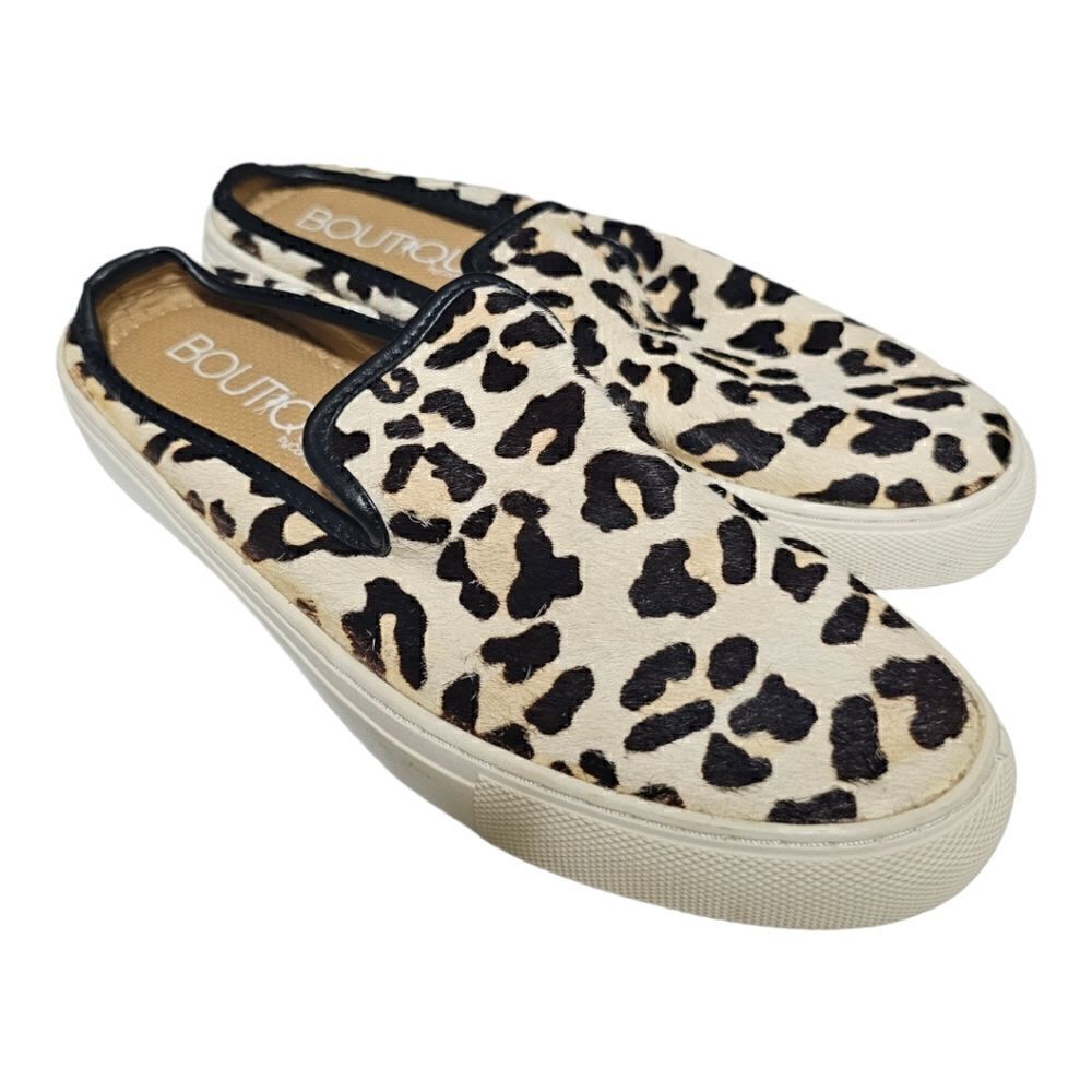 BOUTIQUE BY CORKY'S Abbott‎ Slip-On Animal Print Fur Mules  Shoes - Size 7